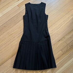 Theory Black Pleated Midi Dress